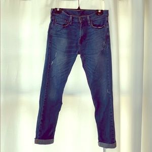 Hollister Skinny Jeans medium wash with cuffs